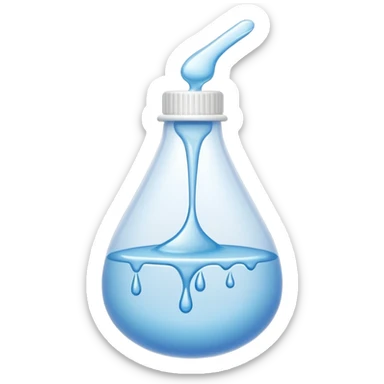 white translucent glue drops dripping out of glue bottle sticker