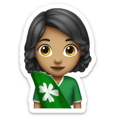 Girl with ireland flag sticker