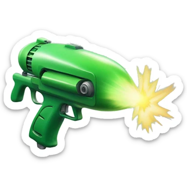 A raygun that shoots green rays sticker