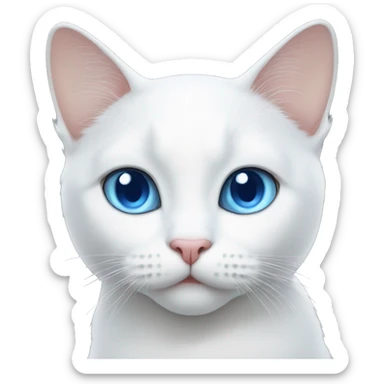 White cat with blue eyes.  sticker