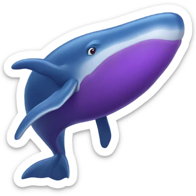 Blue whale purple, open mouth sticker