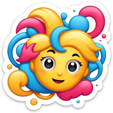 Graphic design, colorful illustrations, comic style, exaggerated lines, bold characters, minimalistic, on a white background, no extra details. sticker