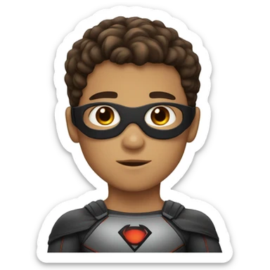 superhero, boy, brown hair, brown eyes, hispanic sticker