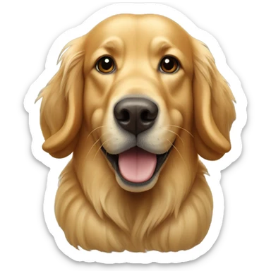 A golden retriever with walrus teeth sticker