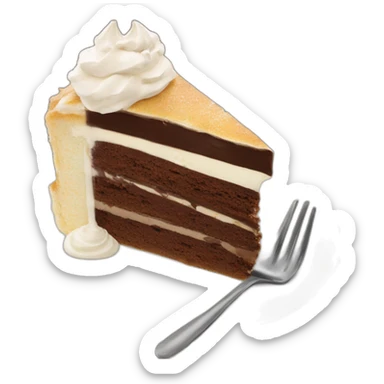 Torta alla crema con copertura al cioccolato e panna intorno sticker