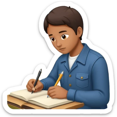 Writing in a field notes journal sticker