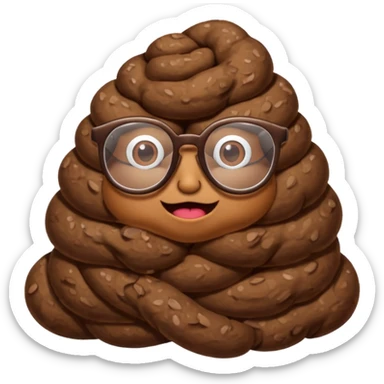 Poop with glasses sticker