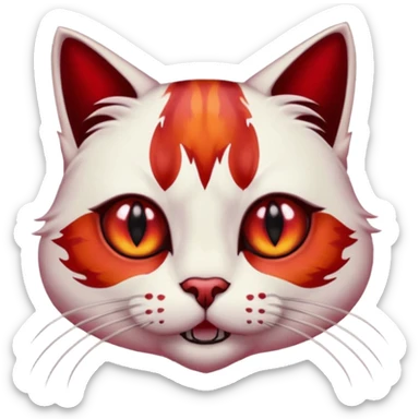 Sanguine crimson maroon burgundy carmine bloody cat sticker