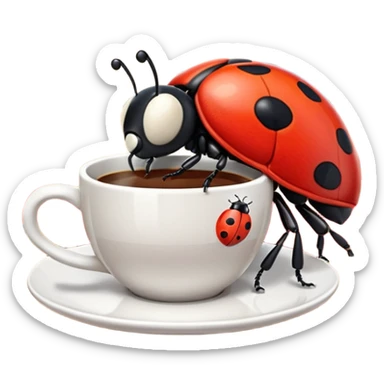 coccinelle café sticker