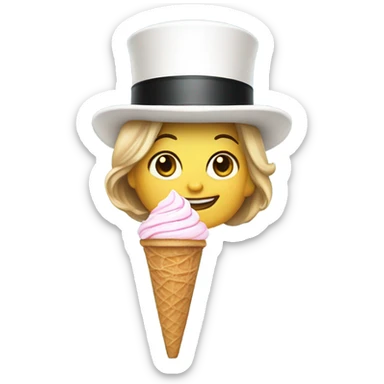 A smiling Donna Trump with an Abraham Lincoln hat. Trump is holding an ice cream cone. sticker
