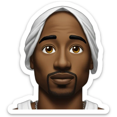 Hyper realistic tupac sticker