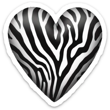 zebra heart sticker