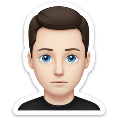 a guy with blue eyes very pale and wears black all the time he’s 30 and he is 6’1 sticker