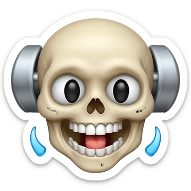 Skull laughing crying sticker