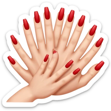 An emoji that has false nails sticker