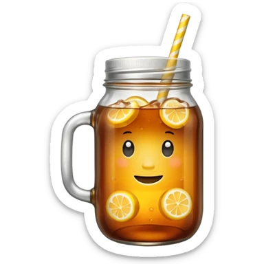 Ice tea in a mason jar sticker