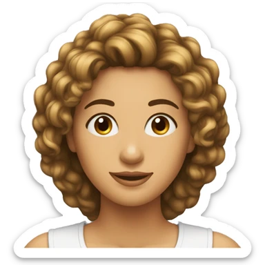 Quero uma mulher de cabelo cacheado cortando o cabelo sticker