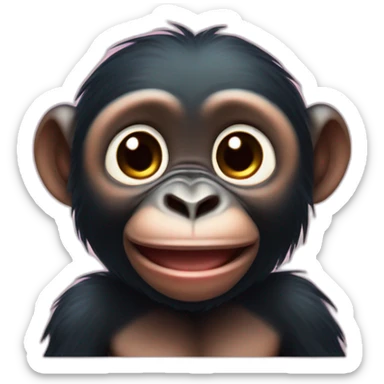 Cute bonobo in love sticker