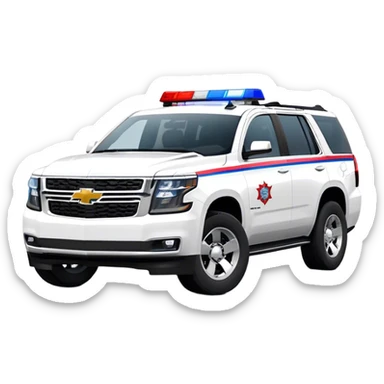 Emergency Response SUV - Chevrolet Tahoe (Model Year: 2021) (Iconic colour: White with red/blue sirens) sticker