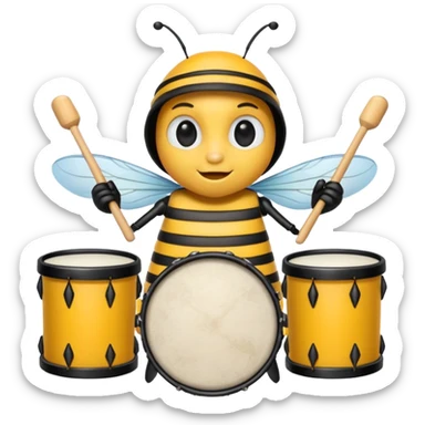 drum player bee sticker