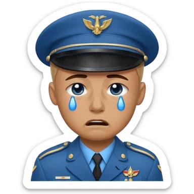 soldier crying blue tears at war sticker