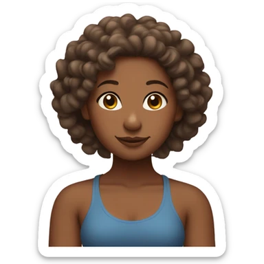 Yoga brown girl with curly hair sticker