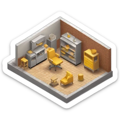 isometric fabrication company handmade goods sticker