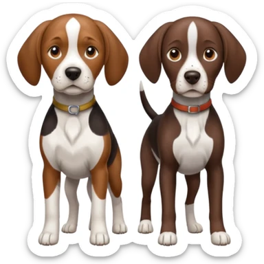 beagle and german shorthaired pointer sticker