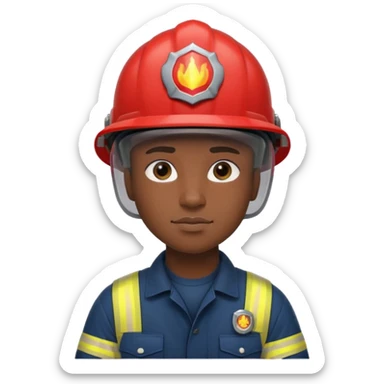 black Firefighter wearing helmets sticker