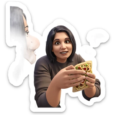 friends enjoying a lively dinner sticker