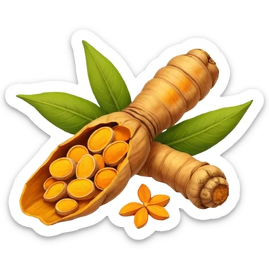 turmeric root dry and cut sticker