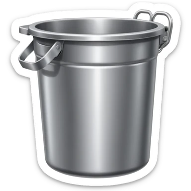 a spoon on a stainless steel garbage can sticker