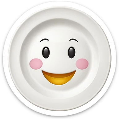 plate with happy face sticker