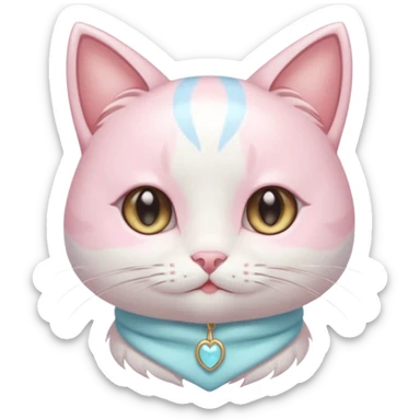 Shiny Blushing Cute Kawaii Beautiful Pastel Shota Anime Cat Trending Style Cottagecore Pastelcore  sticker