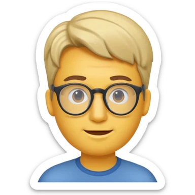 Erstelle mir eine Emoji von einem Jungen. Herkunft: Südamerika, Jung und Gutaussehend, mit durchsichtiger Brille und anderer Frisur  sticker