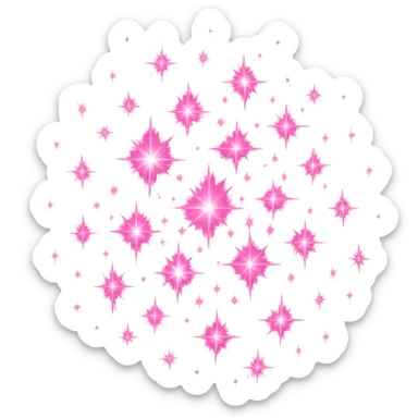 pink star cluster, digital illustration sticker