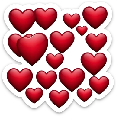 Mahogany-red maroon-red heart shape sticker