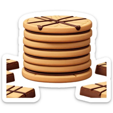 Stack of peanut butter chocolate shortbread cookies sticker