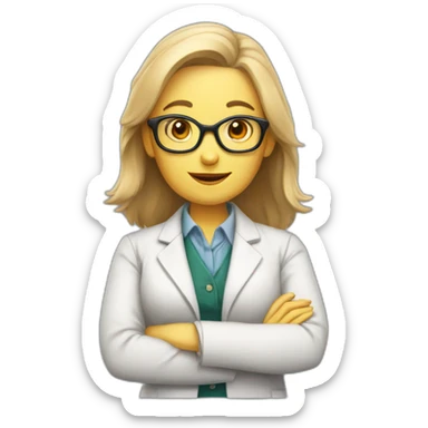 A female rabbit professor sticker