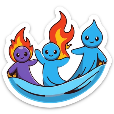 four elements nature powers sticker