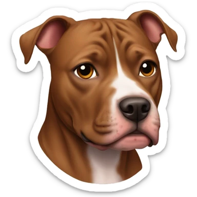 Brown Pitbull laying sticker