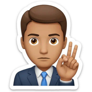 consulting man with hand sticker