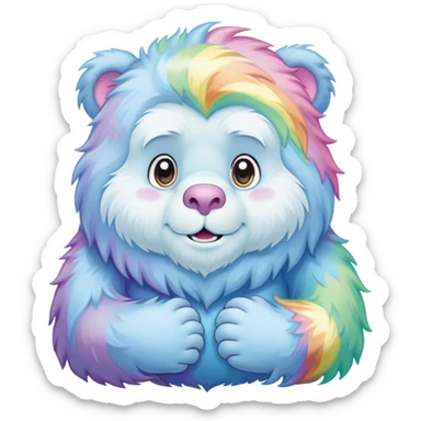 easter rainbow care bear  yeti sticker