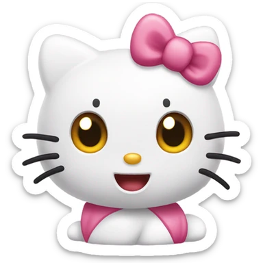 Hello kitty rolling eyes sticker