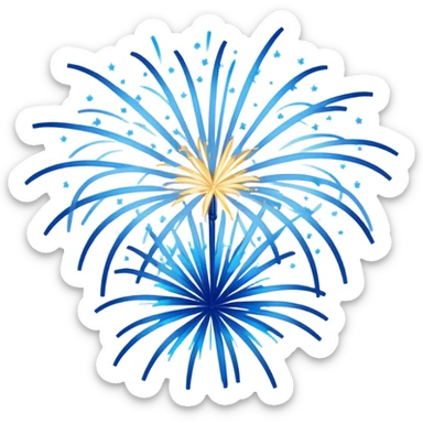 blue fireworks sticker