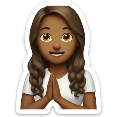 A girl with brown long hair praise god sticker