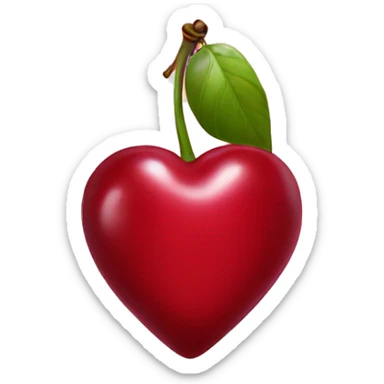heart shaped cherry sticker
