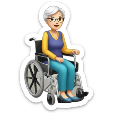 senior woman disabled sticker