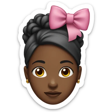 black girl with bow on her head sticker