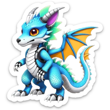 Cool gothic cute badass Scaley cyber-Vernid-Protogen-Primagen-Dutch-Angel-Dragon-Trico-Fursuit-furry-fursona sticker